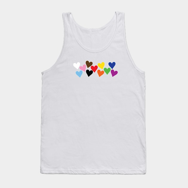 Progress Pride Hearts of Love Tank Top by DADDY DD